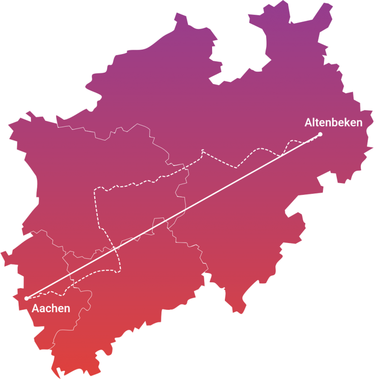 Mit eezy NRW in der OWLmobil App von Altenbeken nach Aachen